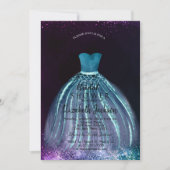 Elegant Chic Blue Dress, Vrijgezellenfeest Kaart (Voorkant)