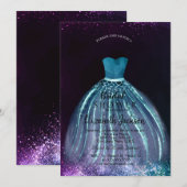 Elegant Chic Blue Dress, Vrijgezellenfeest Kaart (Voorkant / Achterkant)