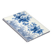 Elegant Chic Blue  Floral Notitieboek (Rechterzijde)