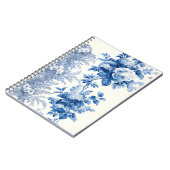 Elegant Chic Blue  Floral Notitieboek (Linkerzijde)