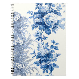 Elegant Chic Blue  Floral Notitieboek