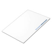 Elegant Chic Blue Modern Bold Font voor zijn naam Notitieblok (Schuin)