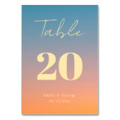 Elegant Chic Blue Oranje Modern Simple Wedding Kaart (Achterkant)