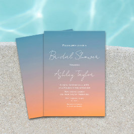 Elegant Chic Blue Oranje modern Vrijgezellenfeest Kaart