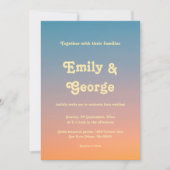 Elegant Chic Blue Oranje Sky Sunset Wedding Kaart (Voorkant)