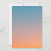 Elegant Chic Blue Oranje Sky Sunset Wedding Kaart (Achterkant)