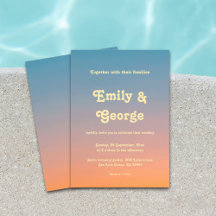 Elegant Chic Blue Oranje Sky Sunset Wedding