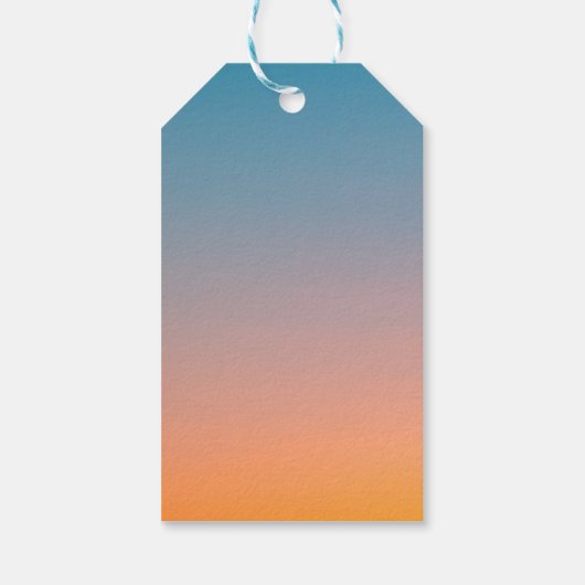 Elegant Chic Blue Oranje Sunset Modern Wedding Cadeaulabel (Achterkant)