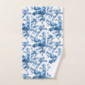Elegant Chic  Blue Roos Floral Bad Handdoek (Handdoek)