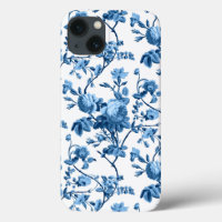 Elegant Chic Blue Roos Floral