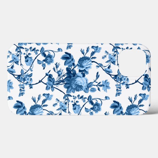 Elegant Chic Blue Roos Floral Case-Mate iPhone Case (Achterkant (horizontaal))