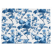 Elegant Chic  Blue Roos Floral Groot Cadeauzakje (Achterkant)