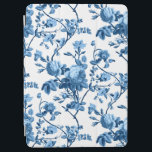 Elegant Chic  Blue Roos Floral iPad Air Cover<br><div class="desc">Langwerpige en -geïnspireerde gladde roze rozen,  groene wijnstokken,  bladeren en witte bloemen en anjers. De achtergrondkleur is aanpasbaar (zwart gebruikt in voorvertoning).</div>