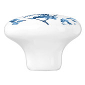 Elegant Chic  Blue Roos Floral Keramische Knop (Zijkant)