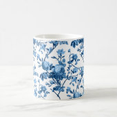 Elegant Chic  Blue Roos Floral Koffiemok (Center)