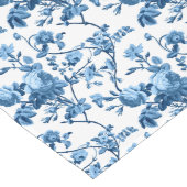 Elegant Chic  Blue Roos Floral Lange Tafelloper (Hoek)