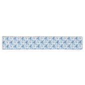 Elegant Chic  Blue Roos Floral Lange Tafelloper (Horizontaal)