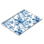 Elegant Chic  Blue Roos Floral Notitieboek (Linkerzijde)
