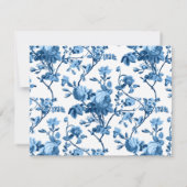 Elegant Chic  Blue Roos Floral Notitiekaartje (Achterkant)