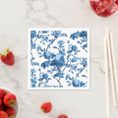 Elegant Chic  Blue Roos Floral Servet (Insitu)