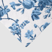 Elegant Chic Blue Roos Floral Tissuepapier (Detail)