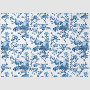 Elegant Chic  Blue Roos Floral Tissuepapier