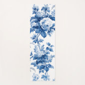 Elegant Chic Blue Rozen en Ferns Yoga Mat (Voorkant)
