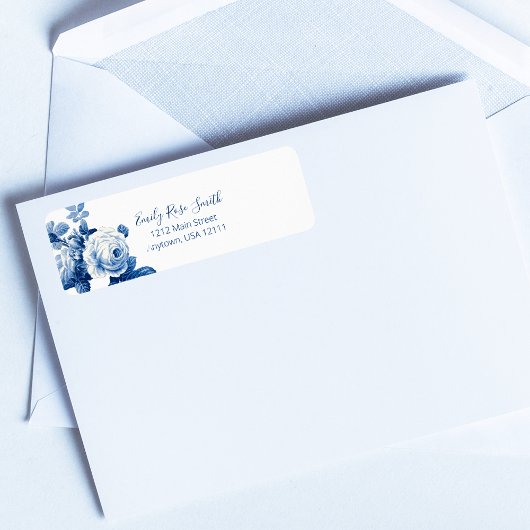 Elegant Chic Blue  Rozen Etiket