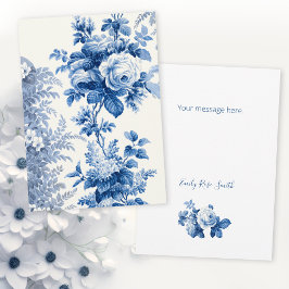 Elegant Chic Blue  Rozen Notitiekaartje