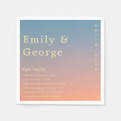 Elegant Chic Blue Sinaasappel Modern Facts Wedding Servet (Voorkant)