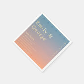 Elegant Chic Blue Sinaasappel Modern Facts Wedding Servet (Hoek)