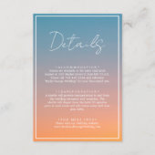 Elegant chic blue sinaasappel Wedding Details Informatiekaartje (Voorkant)