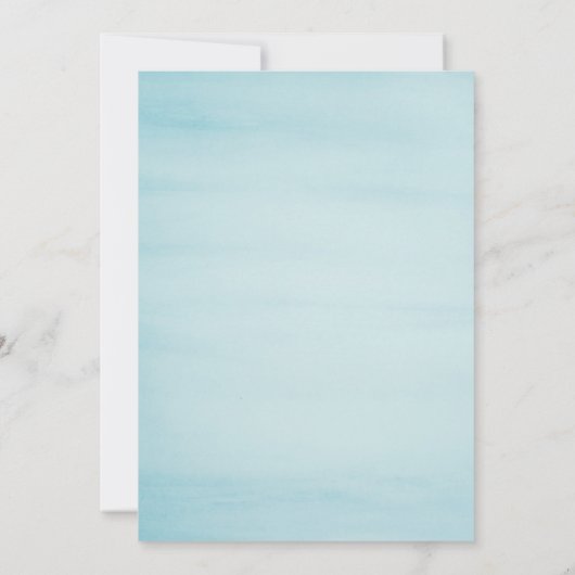 Elegant chic blue sky Wedding Invitation Kaart (Achterkant)