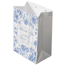 Elegant Chic Blue Toile Chinoiserie Vrijgezellenfe Medium Cadeauzakje