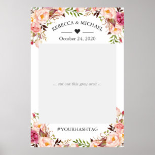 Elegant Chic Blush Pink Floral Wedding Foto Prop. Poster