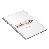 Elegant Chic Blush Pink Gold Glitter Hair stylist Notitieboek (Rechterzijde)