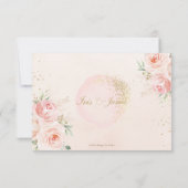Elegant Chic Blush Roses Floral Wedding Meal RSVP Kaartje (Achterkant)