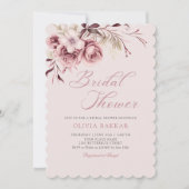 Elegant Chic Blush Roze Boho Bloemen Vrijgezellenf Kaart (Voorkant)