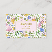 Elegant Chic Blush Roze Geel Blauw Bloemen Patroon