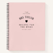 Elegant Chic Blush Vrijgezellenfeest Cadeaurecept Notitieboek (Voorkant)