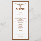 Elegant & Chic Boho Western Cowboy Bruiloft Menu (Voorkant)