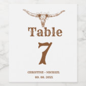 Elegant & Chic Boho Western Cowboy Bruiloft Wijn Etiket (Enkel label)