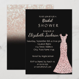 Elegant Chic Bokeh Glitter Dress Vrijgezellenfeest Kaart