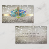 Elegant Chic Bokeh Gold, Blue Lotus Yoga Girl Visitekaartje (Voorkant / Achterkant)