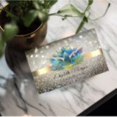 Elegant Chic Bokeh Gold, Blue Lotus Yoga Visitekaartje