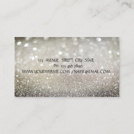 Elegant Chic Bokeh Gold, Lotus Yoga Visitekaartje (Achterkant)