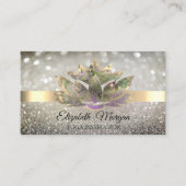 Elegant Chic Bokeh Gold, Lotus Yoga Visitekaartje (Voorkant)