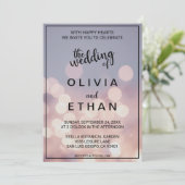 Elegant chic bokeh licht een leselijke bruiloft-ui kaart (Staand voorkant)