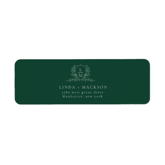 Elegant & Chic botanical crest monogram wedding La Etiket (Voorkant)