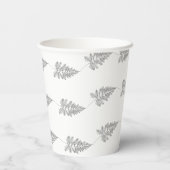 Elegant Chic Botanical Leave Line Art Cup Papieren Bekers (Achterkant)